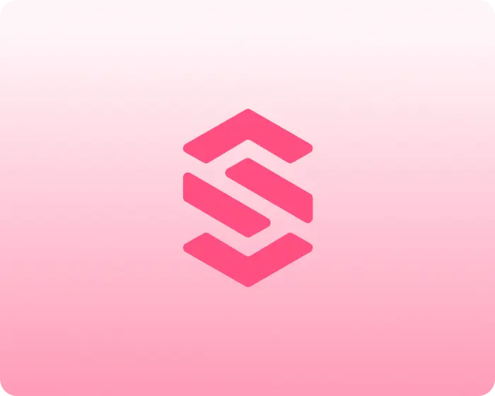 Scompler Content minimalist branding featuring a pink geometric 'S' icon